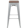 Flash Furniture Silver 30" High Metal Stool, Model# 4-ET-31320W-30-SV-R-GG 7