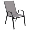 Flash Furniture Brazos Series 4PK Gray Patio Stack Chair, Model# 4-JJ-303C-G-GG 7