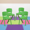 Flash Furniture 4PK Green Plastic Stack Chair, Model# 4-YU-YCX4-001-GREEN-GG 2