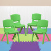 Flash Furniture 4PK Green Plastic Stack Chair, Model# 4-YU-YCX4-003-GREEN-GG 2