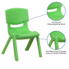 Flash Furniture 4PK Green Plastic Stack Chair, Model# 4-YU-YCX4-003-GREEN-GG 3