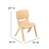 Flash Furniture 4PK Natural Plastic Chair, Model# 4-YU-YCX4-003-NAT-GG 4