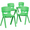 Flash Furniture 4PK Green Plastic Stack Chair, Model# 4-YU-YCX4-004-GREEN-GG