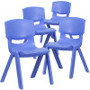 Flash Furniture 4PK Blue Plastic Stack Chair, Model# 4-YU-YCX4-005-BLUE-GG