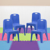 Flash Furniture 4PK Blue Plastic Stack Chair, Model# 4-YU-YCX4-011-BLUE-GG 2