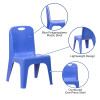 Flash Furniture 4PK Blue Plastic Stack Chair, Model# 4-YU-YCX4-011-BLUE-GG 3