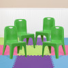 Flash Furniture 4PK Green Plastic Stack Chair, Model# 4-YU-YCX4-011-GREEN-GG 2