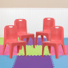 Flash Furniture 4PK Red Plastic Stack Chair, Model# 4-YU-YCX4-011-RED-GG 2