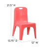 Flash Furniture 4PK Red Plastic Stack Chair, Model# 4-YU-YCX4-011-RED-GG 4