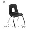 Flash Furniture Black Student Stack Chair 12", Model# ADV-SSC-12BLK 4