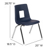 Flash Furniture Navy Student Stack Chair 16", Model# ADV-SSC-16NAVY 4