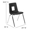 Flash Furniture Black Student Stack Chair 18", Model# ADV-SSC-18BLK 4