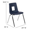 Flash Furniture Navy Student Stack Chair 18", Model# ADV-SSC-18NAVY 4