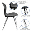 Flash Furniture Black Student Stack Chair 18", Model# ADV-TITAN-18BLK 3
