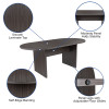 Flash Furniture Gray Oval Conference Set, Model# BLN-6GCGRYX000-BK-GG 4