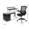 Flash Furniture Black Desk, Chair, Cabinet Set, Model# BLN-CLIFAPPX5-BK-GG 6