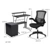 Flash Furniture Black Desk, Chair, Cabinet Set, Model# BLN-CLIFCHPX5-BK-GG 6