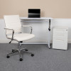 Flash Furniture White Desk, Chair, Cabinet Set, Model# BLN-NAN219AP595M-WH-GG 2