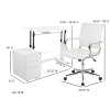 Flash Furniture White Desk, Chair, Cabinet Set, Model# BLN-NAN219AP595M-WH-GG 6