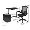 Flash Furniture Black Desk, Chair, Cabinet Set, Model# BLN-NAN21APX5L-BK-GG 6