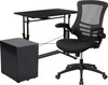 Flash Furniture Black Desk, Chair, Cabinet Set, Model# BLN-NAN21CPX5L-BK-GG