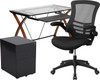 Flash Furniture Black Desk, Chair, Cabinet Set, Model# BLN-NAN28CHPX5-BK-GG