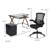 Flash Furniture Black Desk, Chair, Cabinet Set, Model# BLN-NAN28CHPX5-BK-GG 6