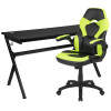 Flash Furniture Black Gaming Desk & Chair Set, Model# BLN-X10D1904L-GN-GG
