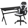 Flash Furniture Black Gaming Desk & Chair Set, Model# BLN-X10D1904L-WH-GG
