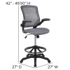 Flash Furniture Dark Gray Mesh Drafting Chair, Model# BL-ZP-8805D-DKGY-GG 4
