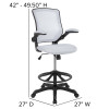 Flash Furniture White Mesh Drafting Chair, Model# BL-ZP-8805D-WH-GG 4