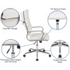Flash Furniture White LeatherSoft Office Chair, Model# BT-20595H-2-WH-GG 4