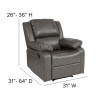 Flash Furniture Harmony Series Gray Leather Recliner, Model# BT-70597-1-GY-GG 4