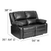 Flash Furniture Harmony Series Black Leather Recline Loveseat, Model# BT-70597-LS-GG 4