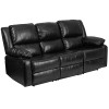 Flash Furniture Harmony Series Black Leather Recliner Sofa, Model# BT-70597-SOF-GG