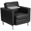 Flash Furniture Black Leather Tablet Chair, Model# BT-8219-BK-GG