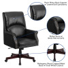 Flash Furniture Black High Back Leather Chair, Model# BT-9025H-2-GG 4