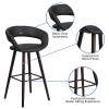 Flash Furniture Brynn Series 29"H Black Vinyl Barstool, Model# CH-152560-BK-VY-GG 3