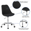 Flash Furniture Aurora Series Black Fabric Task Chair, Model# CH-152783-BK-GG 4