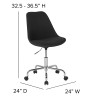 Flash Furniture Aurora Series Black Fabric Task Chair, Model# CH-152783-BK-GG 5