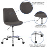 Flash Furniture Aurora Series Dark Gray Fabric Task Chair, Model# CH-152783-DKGY-GG 4