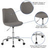 Flash Furniture Aurora Series Light Gray Fabric Task Chair, Model# CH-152783-LTGY-GG 4