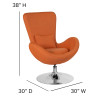 Flash Furniture Egg Series Orange Fabric Egg Series Chair, Model# CH-162430-OR-FAB-GG 4