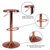 Flash Furniture Madrid Series Rose Gold Retro Barstool, Model# CH-181220-RG-GG 5