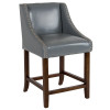 Flash Furniture Carmel Series 24" Gray LeatherSoft Stool, Model# CH-182020-24-LTGY-GG