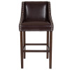 Flash Furniture Carmel Series 30" Brown Leather/Wood Stool, Model# CH-182020-30-BN-GG 5