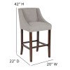 Flash Furniture Carmel Series 30" Gray Fabric/Wood Stool, Model# CH-182020-30-LTGY-F-GG 4