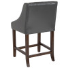 Flash Furniture Carmel Series 24" DK Gray Leather/Wood Stool, Model# CH-182020-T-24-DKGY-GG 5