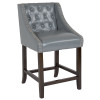 Flash Furniture Carmel Series 24" Gray Leather/Wood Stool, Model# CH-182020-T-24-LTGY-GG