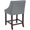 Flash Furniture Carmel Series 24" Gray Leather/Wood Stool, Model# CH-182020-T-24-LTGY-GG 5